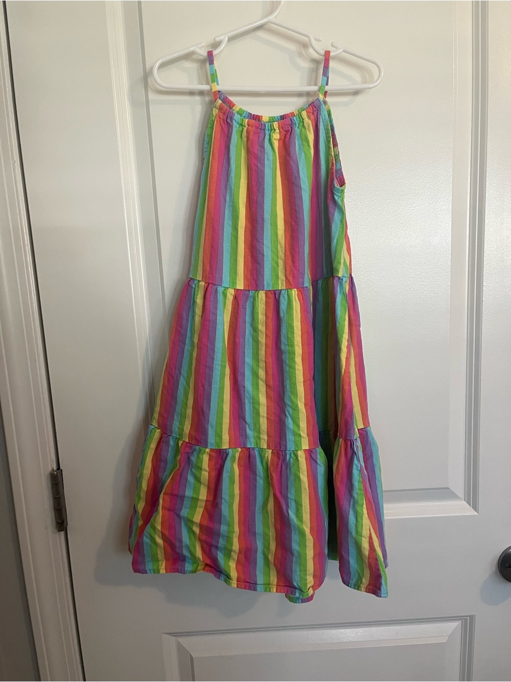 Gymboree Girls' Rainbow Stripe Tiered Spaghetti Strap Dress